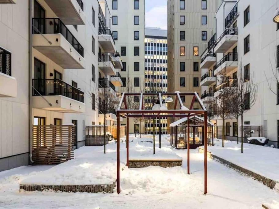 Modern Elegance I Hagastaden Apartment Stockholm Exterior photo